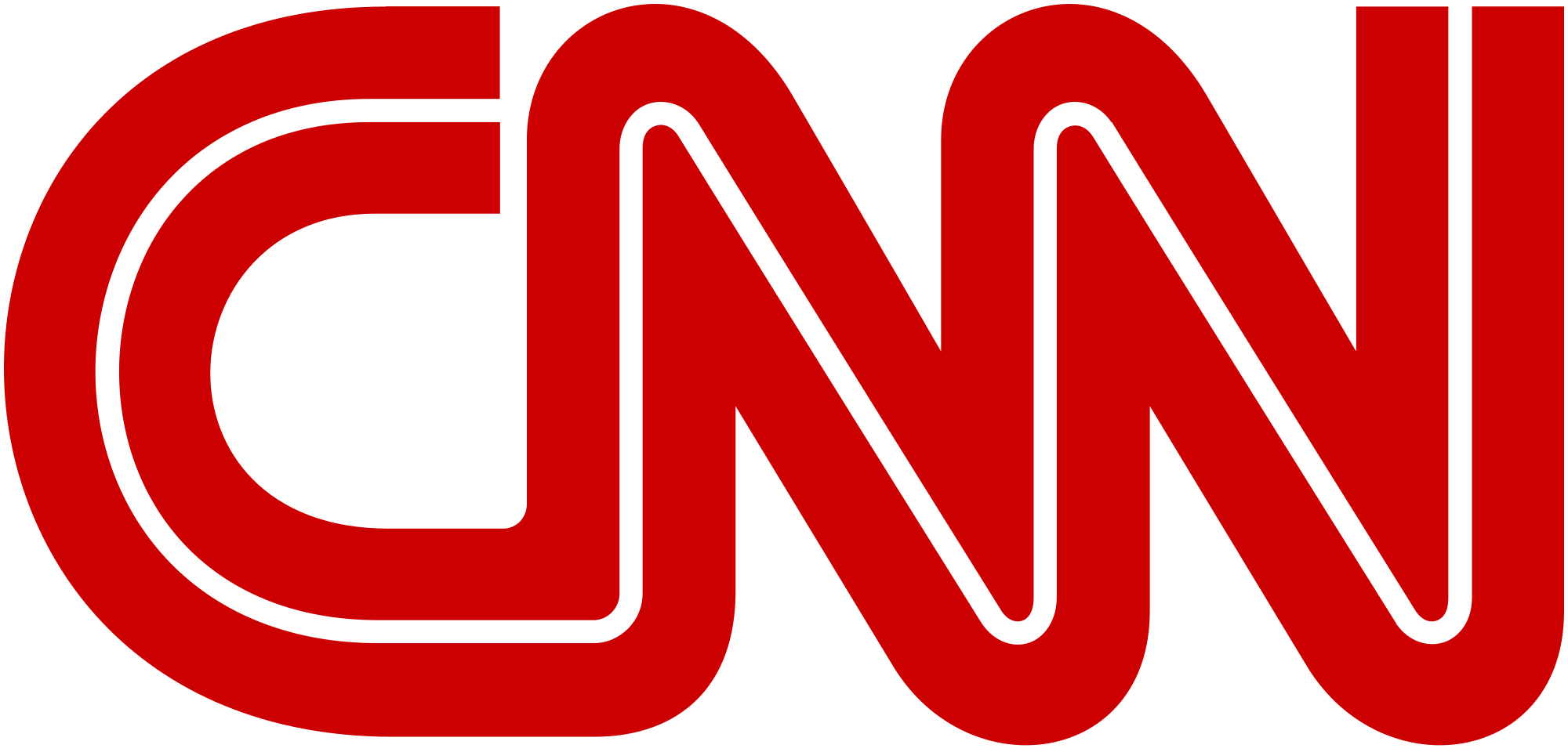 A red cnn logo is shown on a green background.