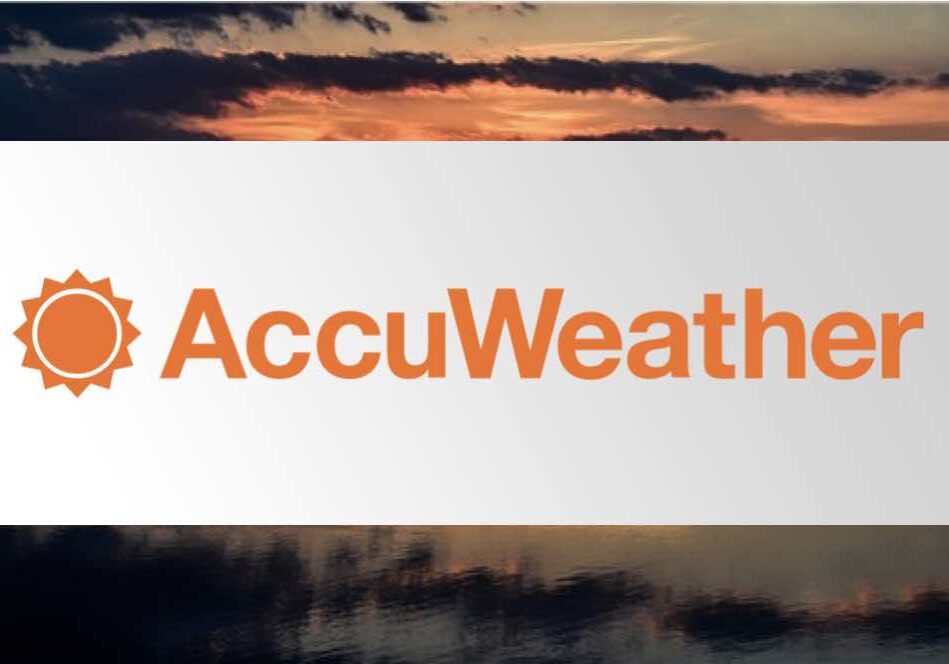 A picture of the sky with accuweather logo.
